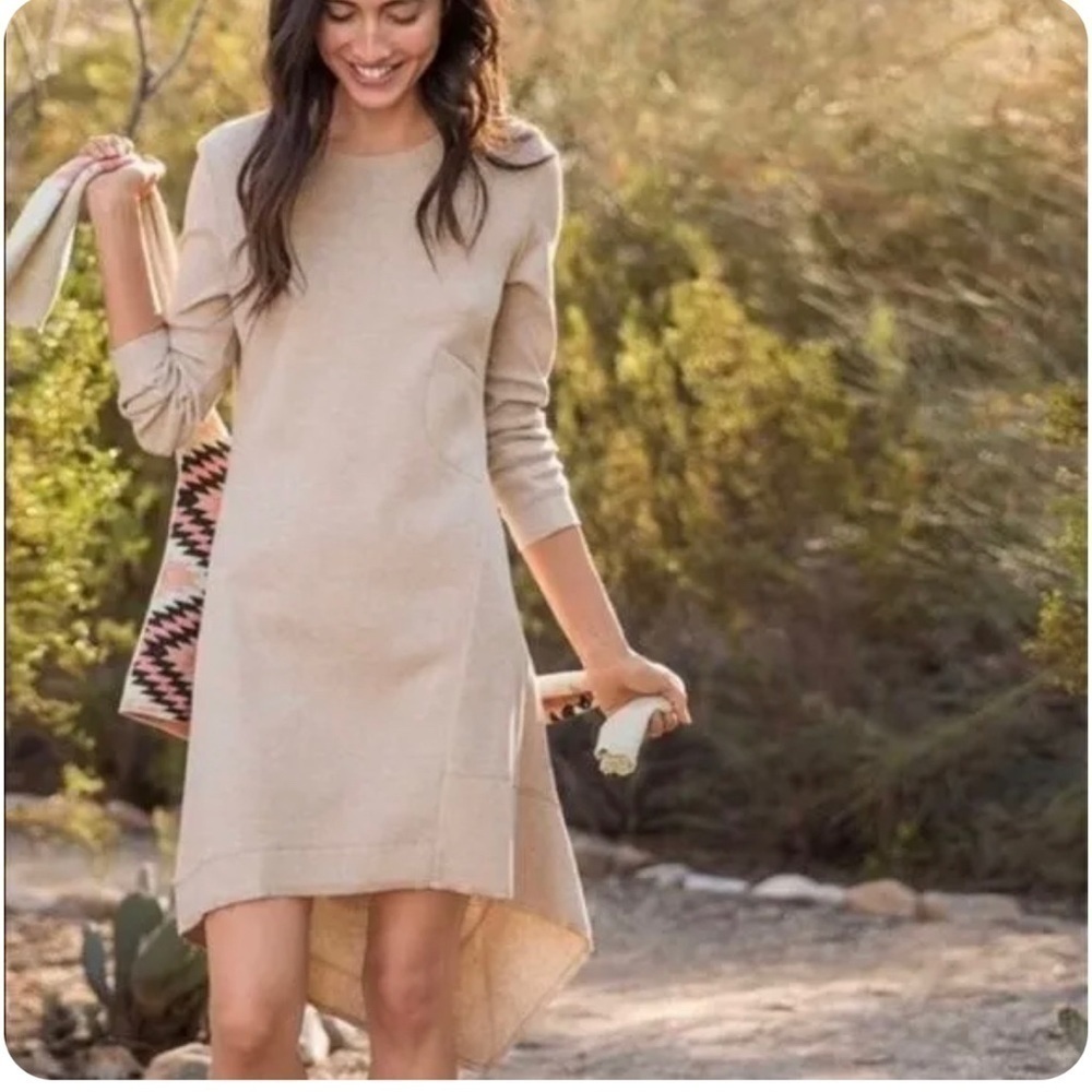 Sundance Thea Thermal Neutral Heather Asymmetrical Dress Size Xs Boho Lagenlook